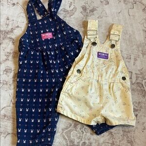 OshKosh B'gosh Kids Overalls - Navy and Yellow